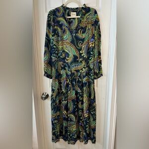 Dixie. Paisley‎ Print Green and Blue Dress